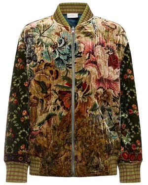 Pierre Louis Mascia Floral-Tapestry Velvet Jacket - Green
