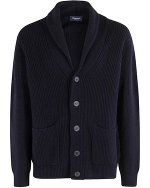 Drumohr Shawl-Collar Cardigan - Blue
