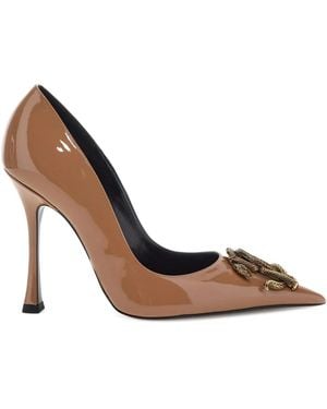 Roberto Cavalli Mirror Snake Court Shoes - Black
