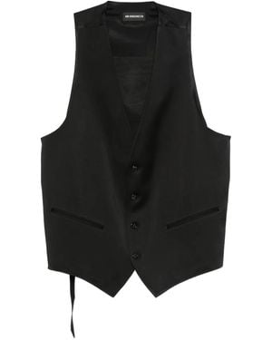Ann Demeulemeester Veston Boutonné À Col V - Noir