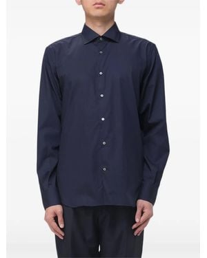 Brooksfield Long-Sleeve Poplin Shirt - Blue