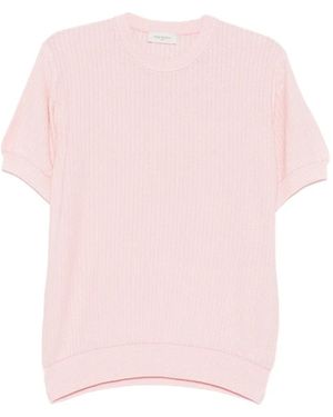 Piacenza 1733 Ribbed Silk T-Shirt - Pink