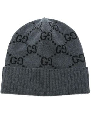 Gucci Gg-Jacquard Cashmere Beanie Hat in Brown for Men | Lyst UK