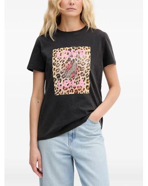 Lola Casademunt Love Lola Leopard-Print T-Shirt - Grey