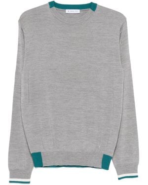 Manuel Ritz Jersey con ribete de canalé - Gris