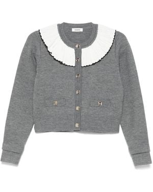 SANDRO グレー ニットカーディガン SANDRO ニット カーディガン | グレー | FARFETCH JP