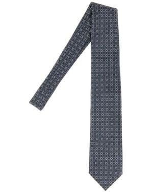 Brioni Patterned Silk Tie - Blue