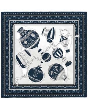 Manipuri Hot-Air-Balloon-Print Bandana - Blue