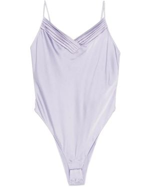 forte_forte V-Neck Ruched Body - Purple