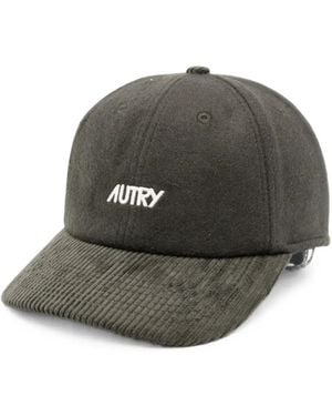 Autry Bestickte Baseballkappe Aus Cord - Grau