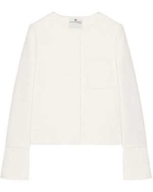 Courreges Satin-Trimmed Tailored Jacket - White