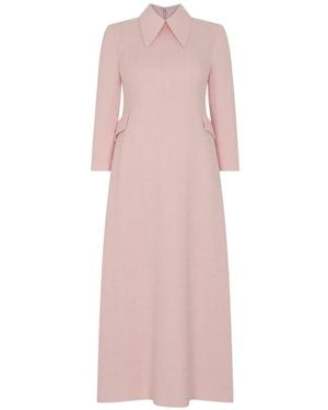 Jane Taylor Polo-Collar Midi Dress - Pink