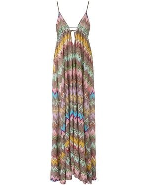 Missoni V-Neck Maxi Dress - White