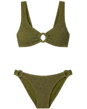 Hunza G Hallie Ring-Detail Bikini - Green