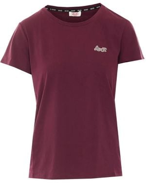 Liu Jo Logo-Embroidered T-Shirt - Purple