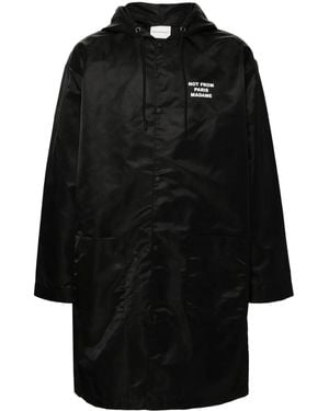 Drole de Monsieur Press-Stud Hooded Parka - Black