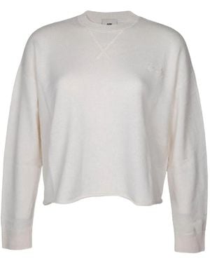 Autry Logo-Embroidered Cropped Sweater - White