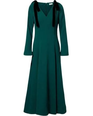 Jonathan Simkhai Claribel Shoulder-Tie V-Neck Dress - Green