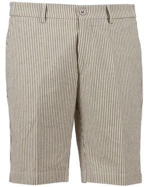 Berwich Striped Straight-Leg Bermuda Shorts - Grey