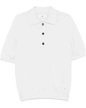Seven Gauge Ribbed-Trim Polo Shirt - White