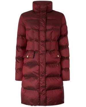 Pinko Quilted High-Neck Coat - Red