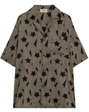 A PAPER KID Star Graphic Shirt - Grey