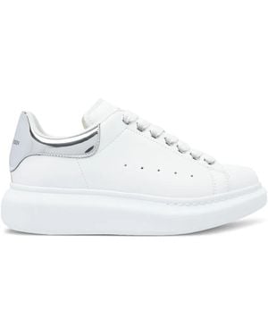 McQueen メタリックパネル レザースニーカー - ホワイト