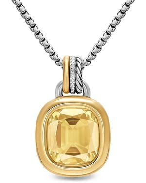 David Yurman Collar Mercer De Citrino Y Diamante Con Champán - Metálico
