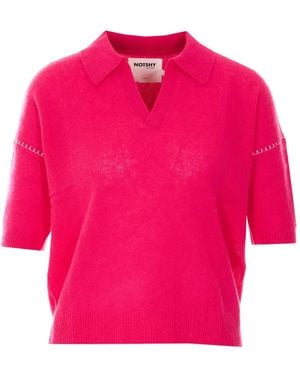 Not Shy Cashmere Polo Shirt - Pink