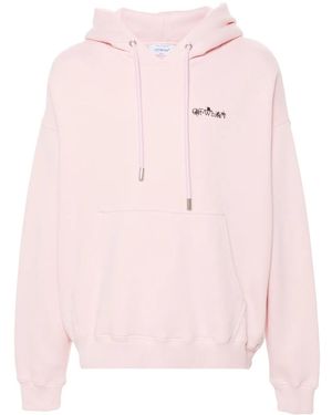 Off-White c/o Virgil Abloh Logo-Print Hoodie - Pink