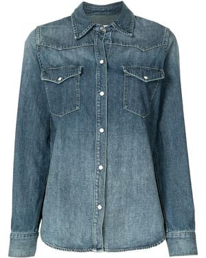 Nili Lotan Classic-Collar Denim Shirt - Blue
