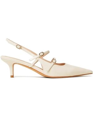 Twinset Sling Back Court Shoes With Straps - Natural