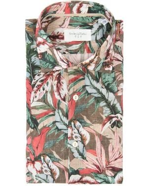 Tintoria Mattei 954 Foliage-Print Shirt - Grey
