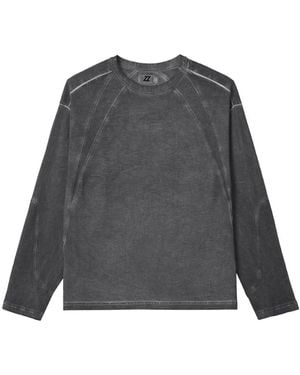 Izzue Acid-Wash Panelled Sweatshirt - Grey