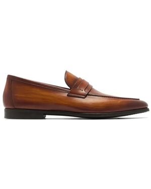 Magnanni Leather Penny Loafers - Brown