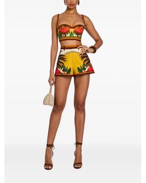 retroféte Tansie Shorts Mit Tropischem Print - Orange
