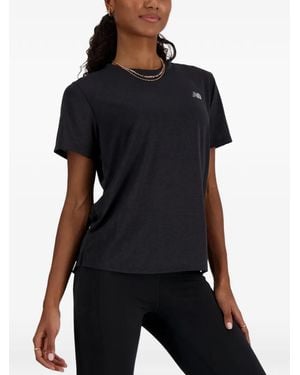 New Balance Logo-Detail T-Shirt - Black