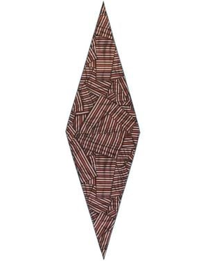 ZEGNA Striped Diamond-Shaped Scarf - Brown