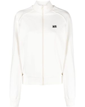 Wales Bonner Logo-Embroidered Zipped Sweatshirt - White