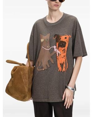 JNBY Cat Dog-Print T-Shirt - Grey