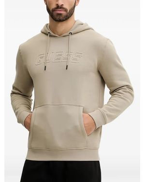 Guess Logo-Print Hoodie - Natural