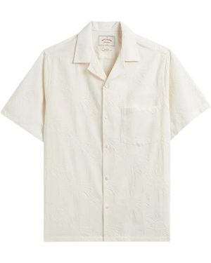 Portuguese Flannel Embroidered Short-Sleeve Shirt - White