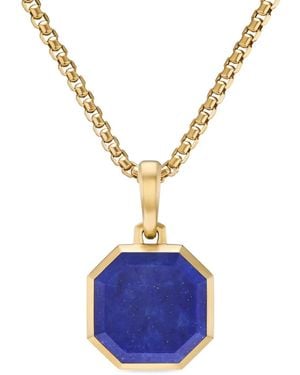 David Yurman 18Kt Faceted Lapis Lazuli Amulet (16Mm) - Blue