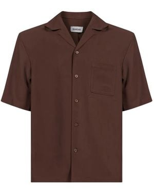 Jonathan Simkhai Cade Camp Short-Sleeve Shirt - Brown