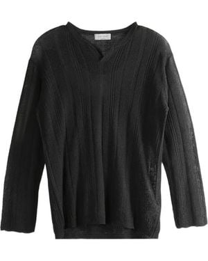 Yohji Yamamoto Henry V-Neck T-Shirt - Black