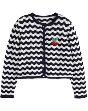 Chinti & Parker Cherry Crochet Cardigan - White