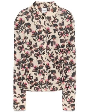 Nanushka Floral-Print Long-Sleeved Shirt - Natural