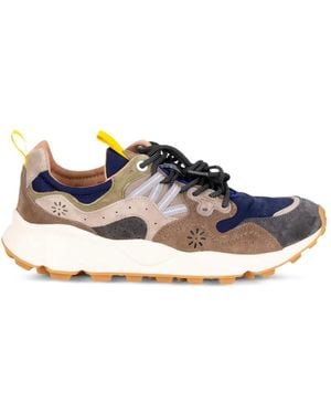 Flower Mountain Yamano 3 Paneled Sneakers - Blue
