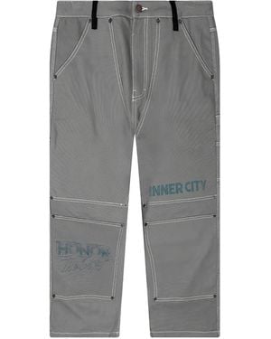 Honor The Gift Logo-Print Cropped Trousers - Grey