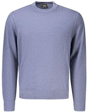 BOSS Crew-Neck Wool Sweater - Blue